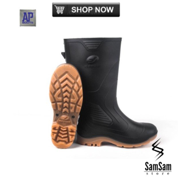SEPATU BOOTS PRIA KARET PANJANG TERRA ECO 3 AP BOOTS - Hitam, 38