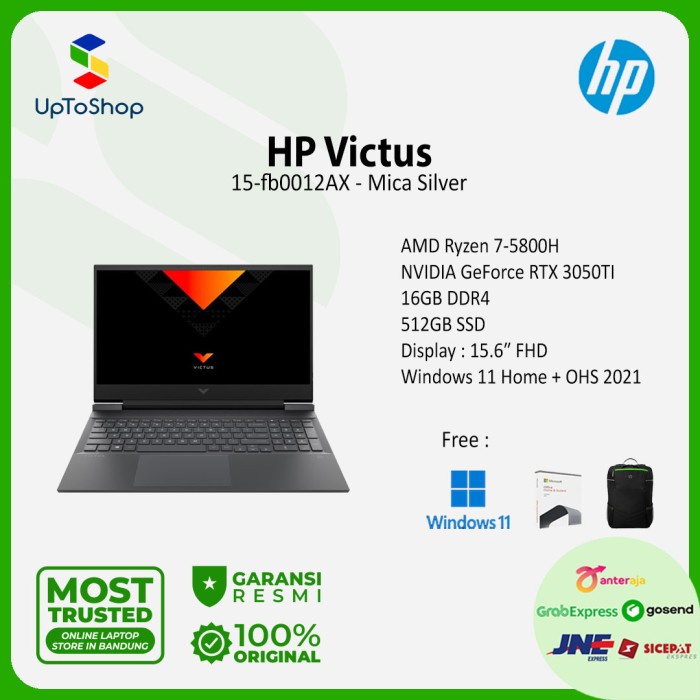 hp victus 15 fb0012ax r7 5800h 16gb 512gb w11 ohs rtx3050ti