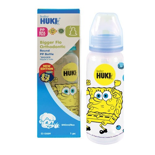 HUKI BOTOL SUPER FLO ORTHODONTIC 240ML / BOTOL SUSU