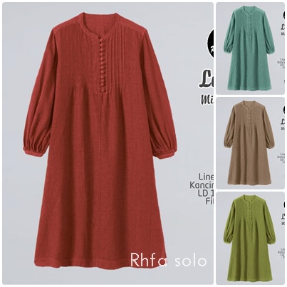 LORIKA LONG TUNIK / 19.7 / BAHAN LINEN PREMIUM / LD 120-140 CM / PB 115 CM / ALLSIZE / SUPER JUMBO / RIA EIGHTY