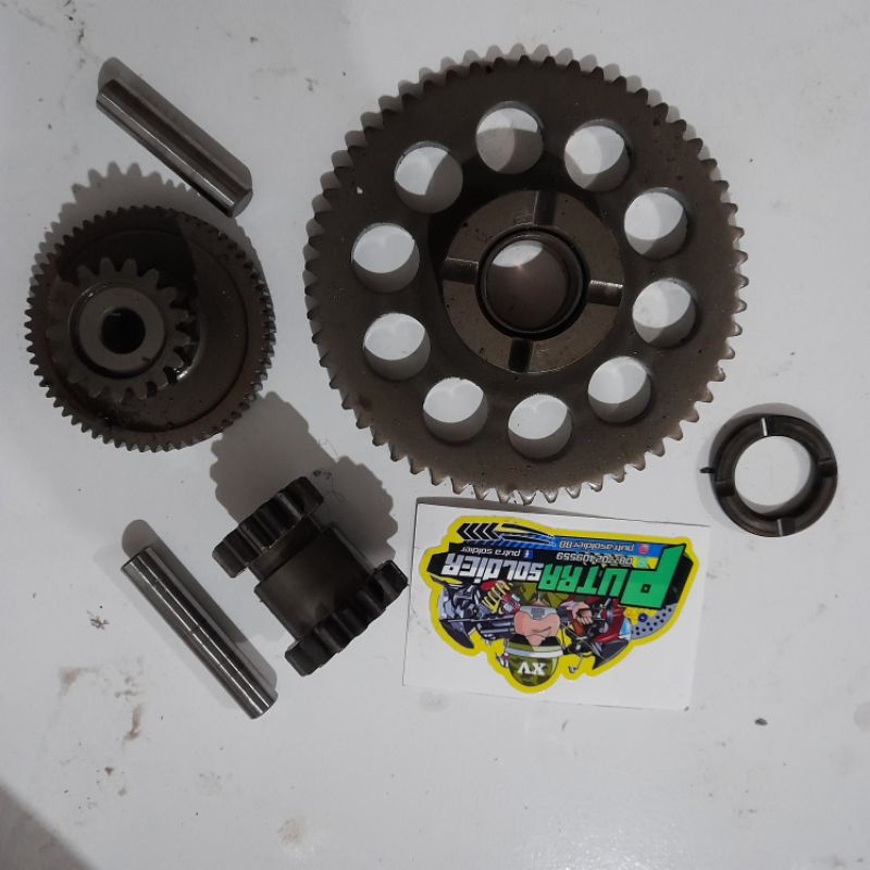 gigi penghantar dobel stater tiger dan megapro 1 set