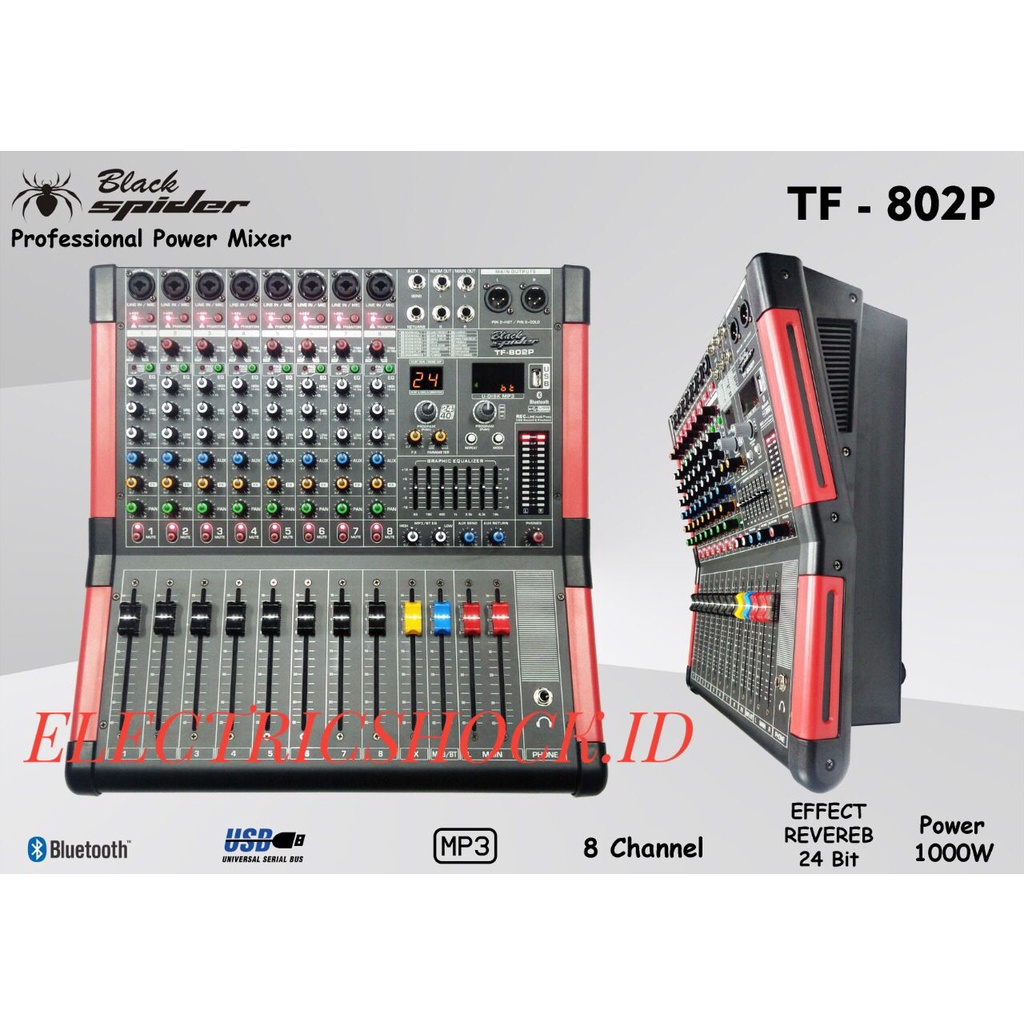 POWER MIXER BLACKSPIDER TF 802P / BLACK SPIDER TF 802 P ORIGINAL