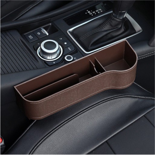 Car Seat Organizer Leather Storage Box Tempat Penyimpanan Hp Botol Mobil di Kursi Depan