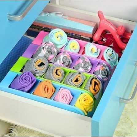 [ ABJ ] Rak Laci Plastik 4 slot Tempat Sendok Gunting/ Rak Mini 4 Sekat Pulpen Spidol Desktop Drawer