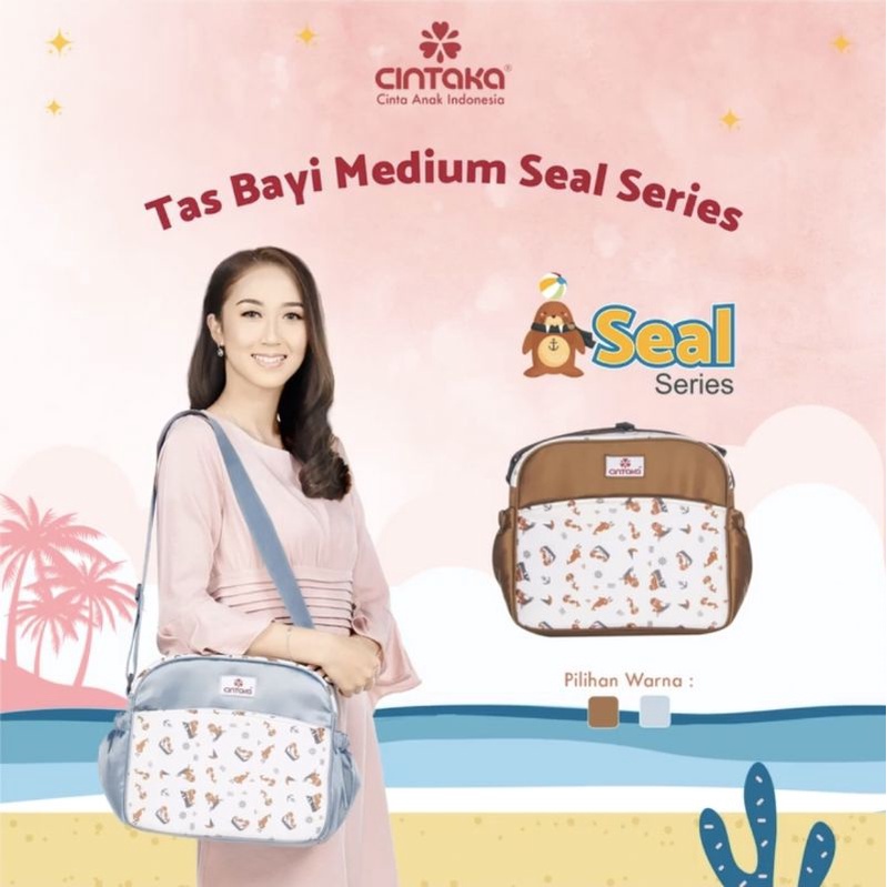 Cintaka Tas Bayi Medium Saku Print Seal Series - TCT 2652