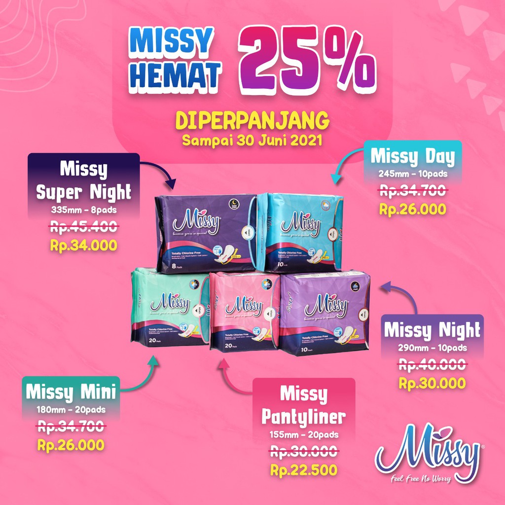 Jual Pembalut Wanita / Missy Day and Night / Pantyliner/Super Night ...