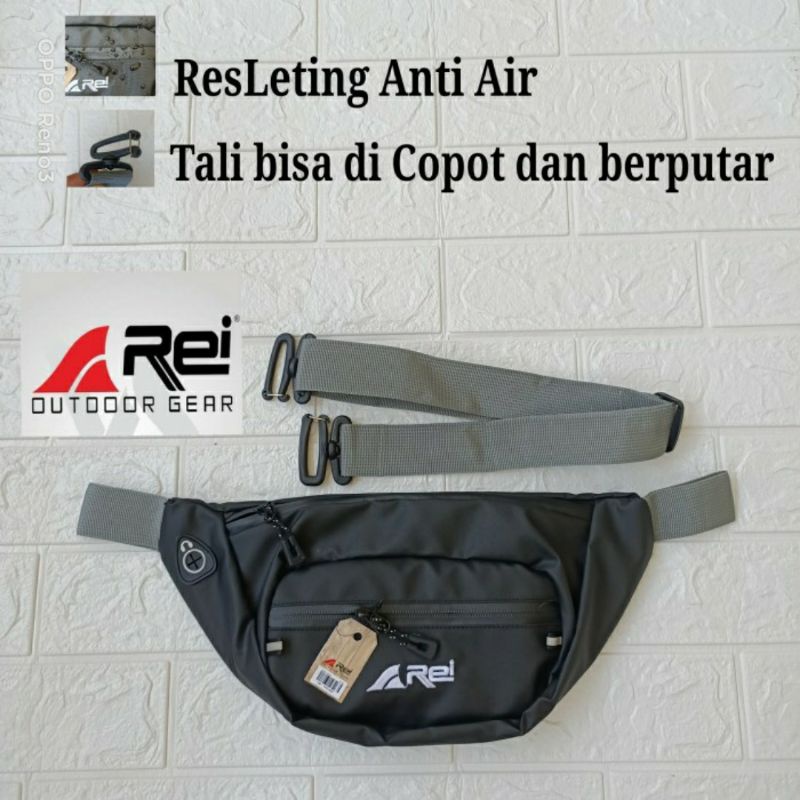 Tas Selempang Pria AREI Outdoorgear Waterproof Waist Bag Hezel Pria Anti Air Anti Sobek Premium Murah