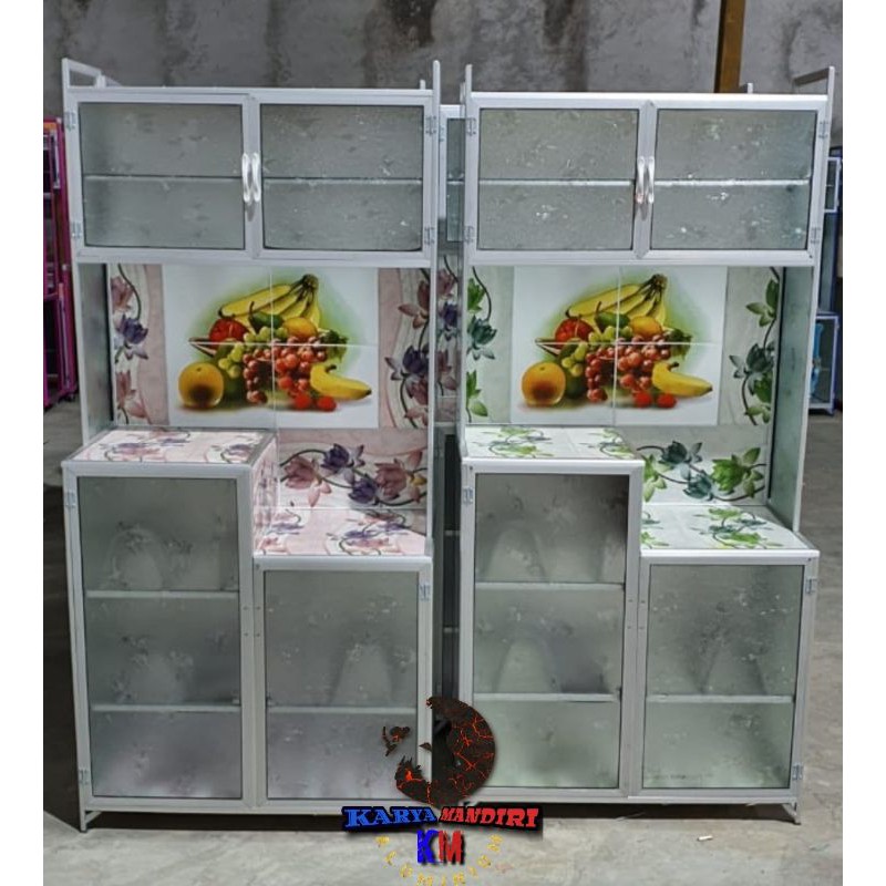 Rak piring / Rak dapur / aluminium / 105cm / 165 cm / 3 pintu / 2 pintu