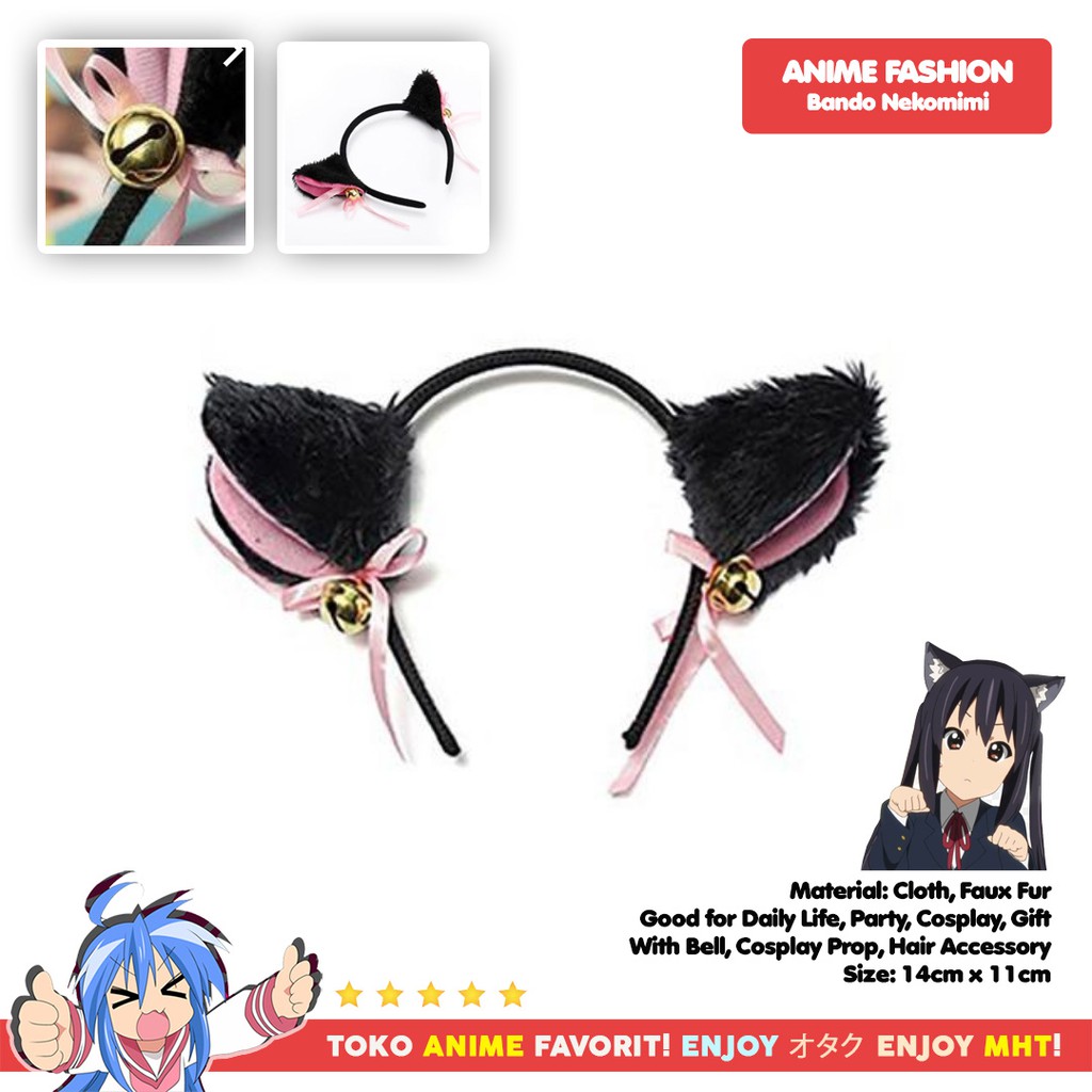 Bando Kuping Kucing Neko Mimi Hairband With Bell Lonceng