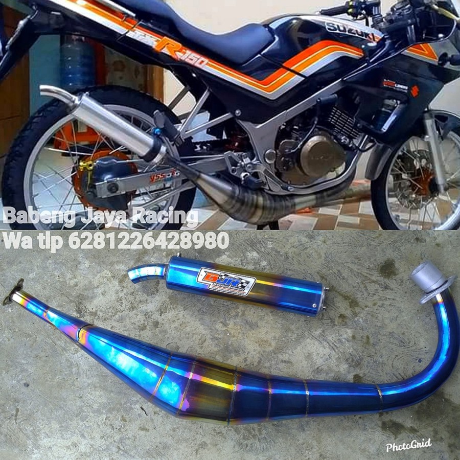knalpot suzuki rgr 150 sprinter jumbo stainless pelangi bluemoon