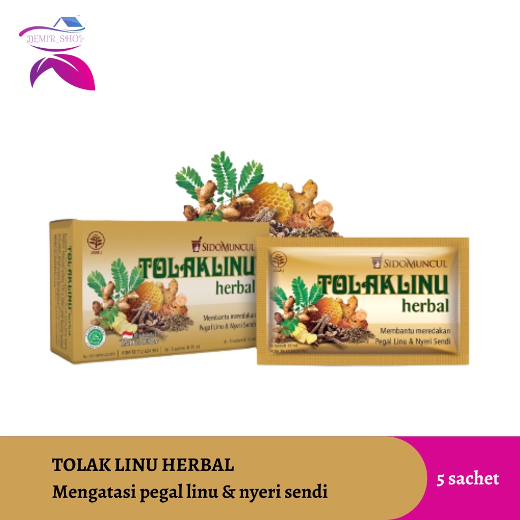 Tolak Linu Cair Herbal Dus 5 Sachet Mengatasi Pegal Linu &amp; Nyeri SendI