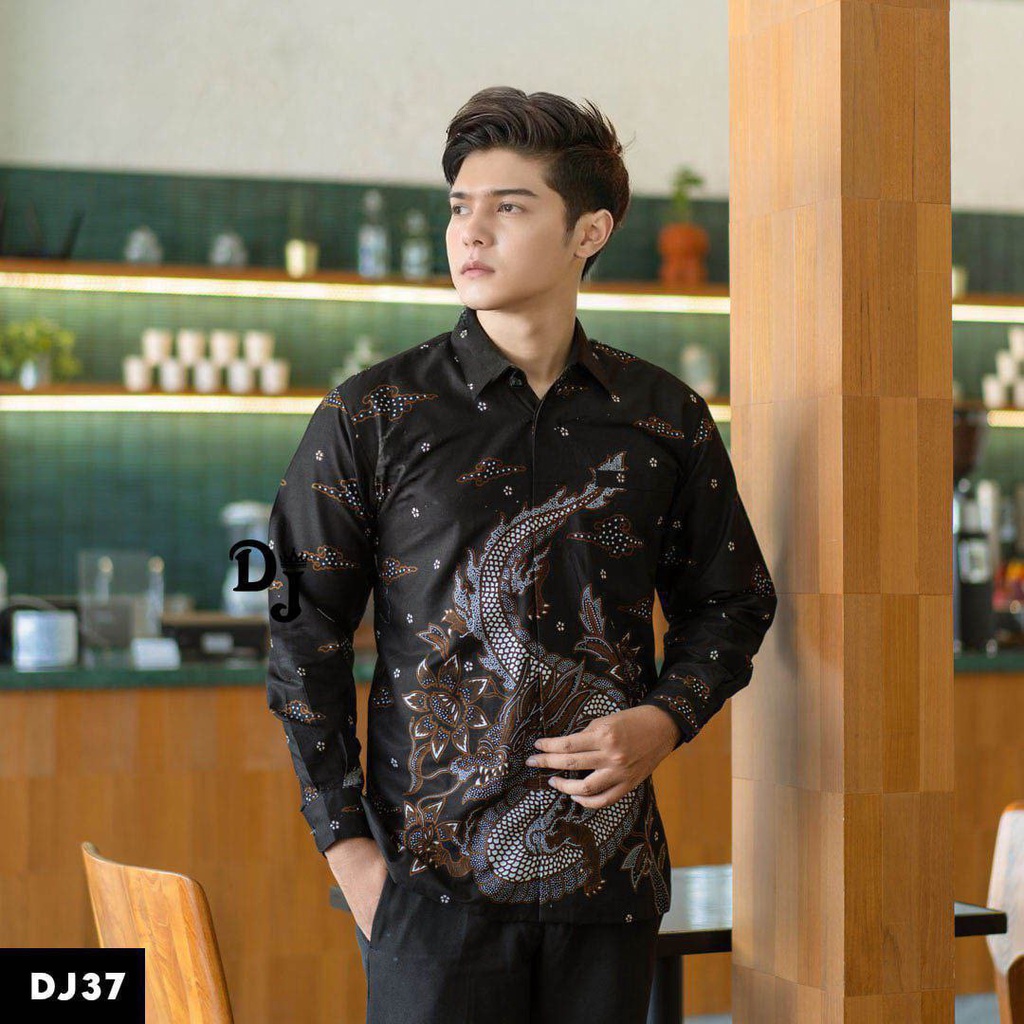 Batik Pria Lengan Panjang BATIK NAKULA HRB026 motif KERATONAN Kode 002 size M L XL XXL Reguler