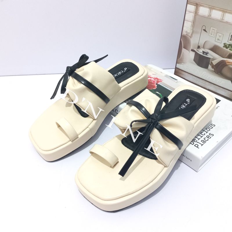 Sandal Wanita Sandal wedges flatporm ikat pita DN 09