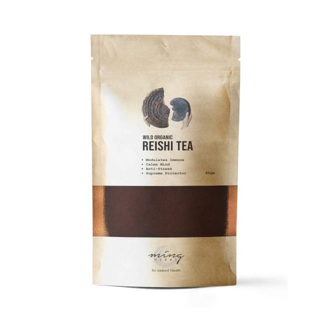 Wild Organic Reishi Tea / Teh Jamur Reishi / Teh Jamur Lingzhi - 60gr by Ming Herbs