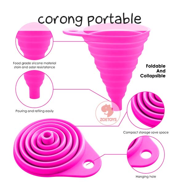 Zoetoys Corong Portable | For Montessori Practical Life Science Silicone Air Minyak Silikon Lipat Serbaguna Funnel | Mainan Edukasi Anak