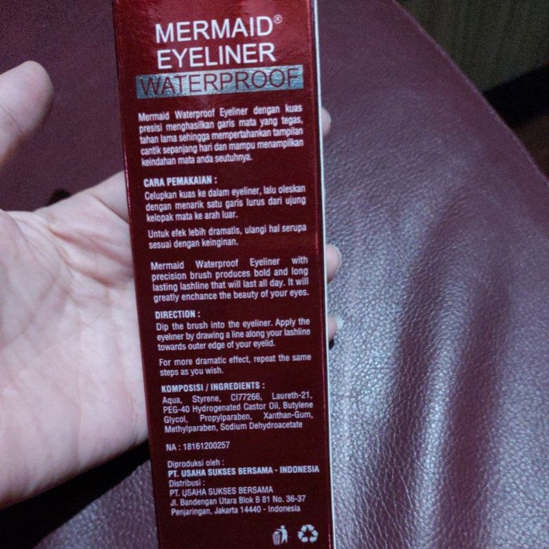 Mermaid Eyeliner 9ml BPOM ORIGINAL/Eyeliner duyung dus merah