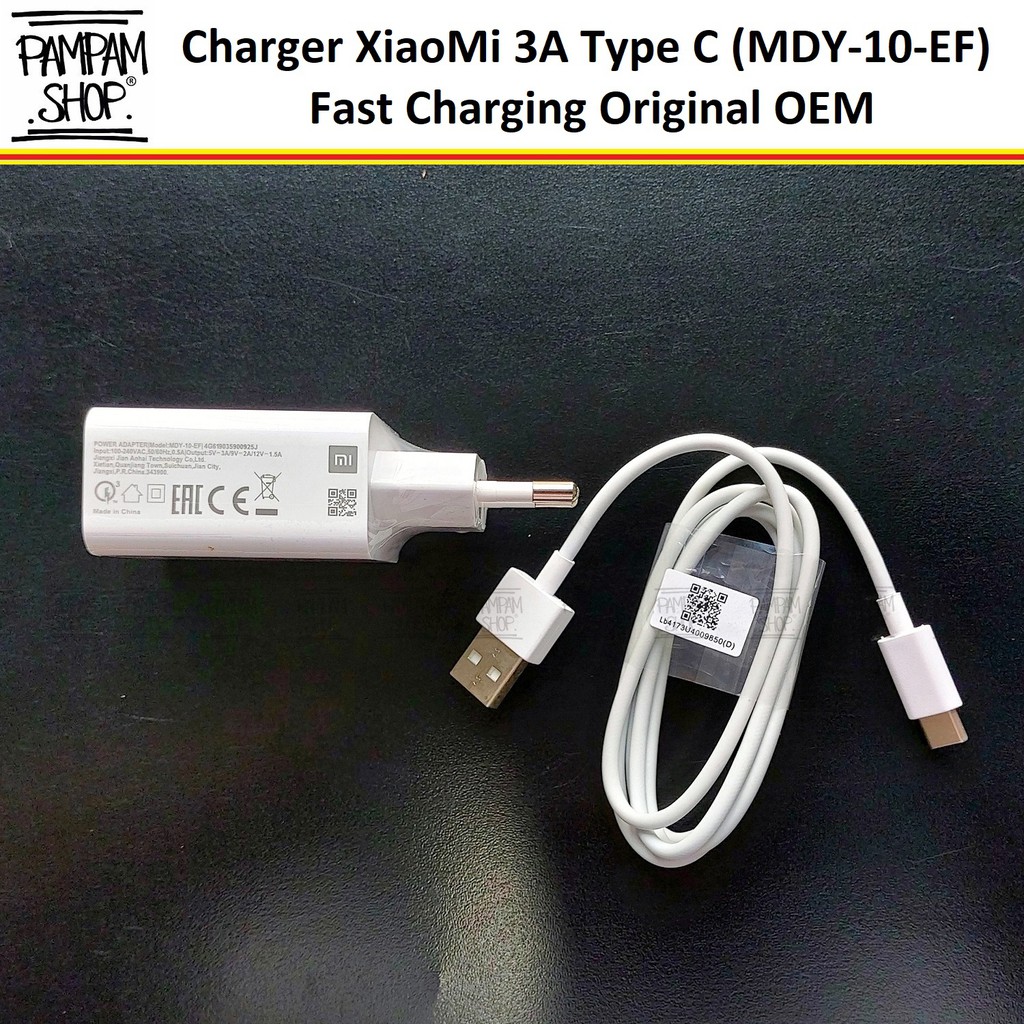 Travel Charger XiaoMi INDONESIA Type C 3A Ampere Fast Quick Charging MDY-10-EF MDY10EF Mi4C Mi5 Mi5S