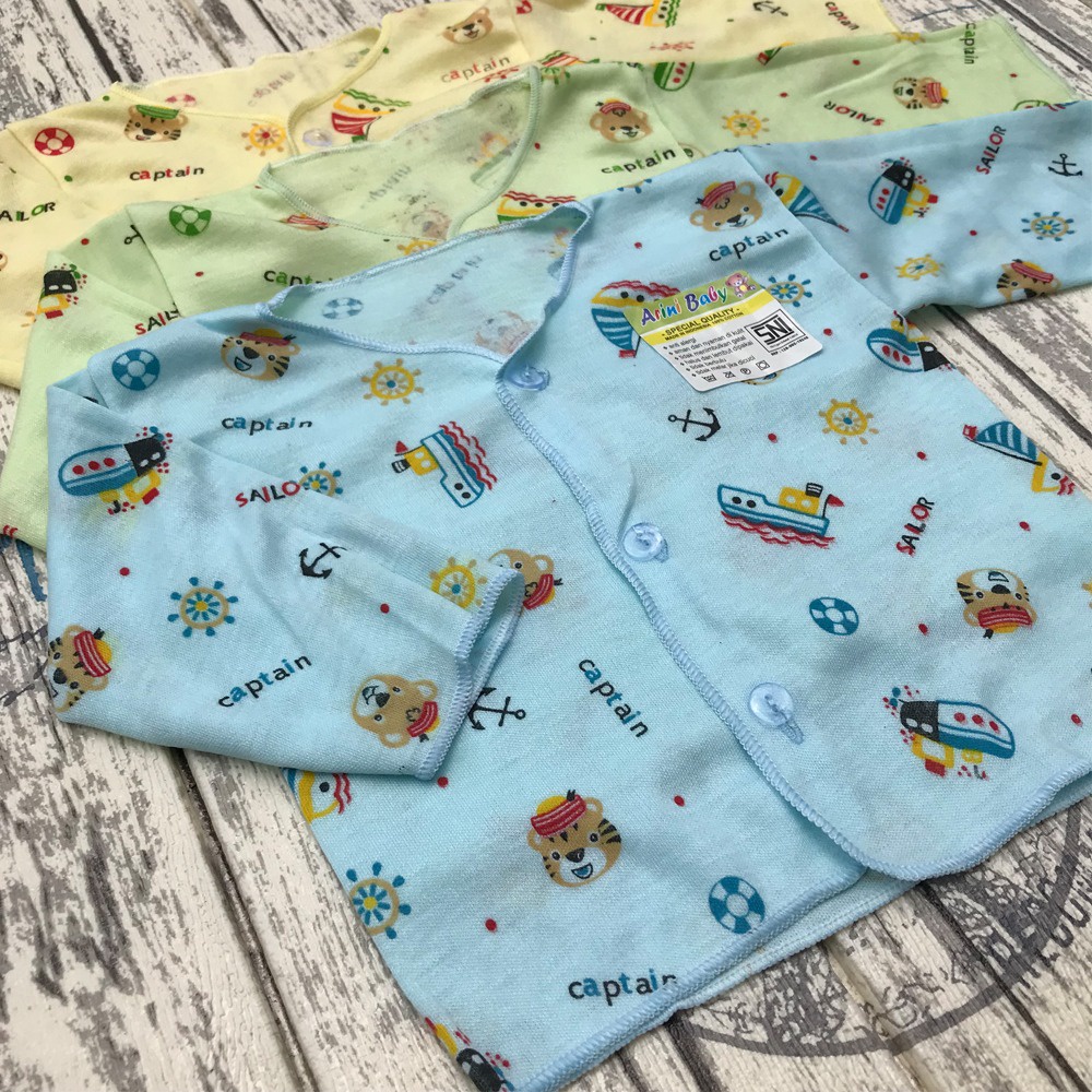 3 Pcs Baju Bayi Baru Lahir Motif Lengan Panjang Newborn DNW BABY