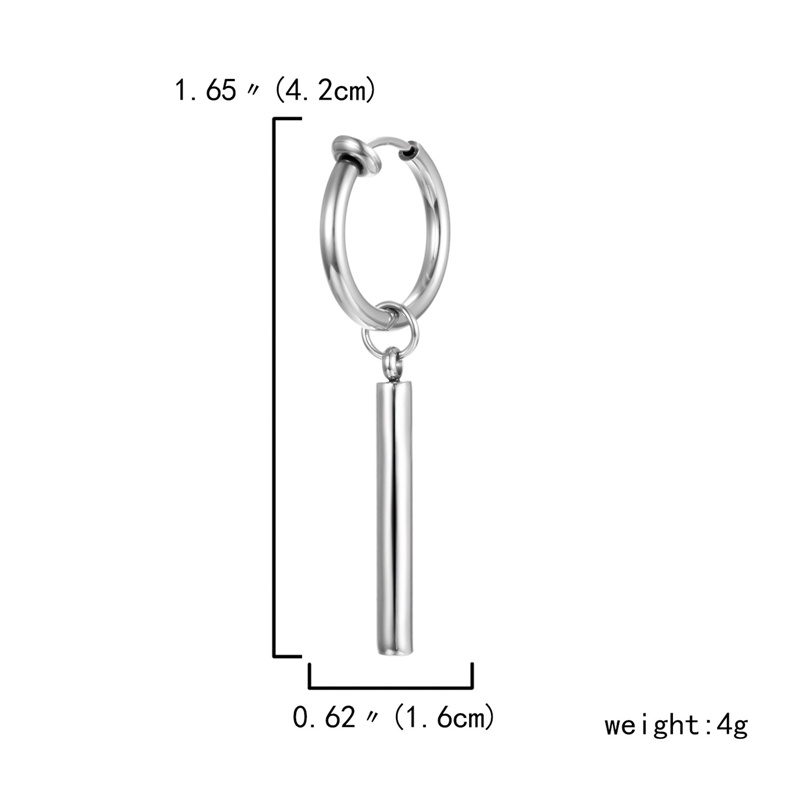1pc Anting Tusuk Gantung Asimetris Desain Rantai Rumbai Untuk Wanita