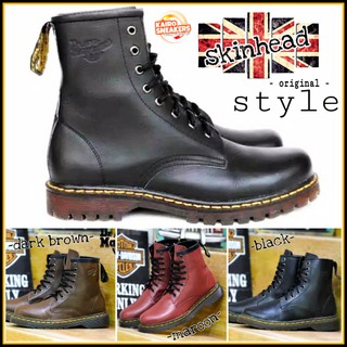  Sepatu  Boots Docmart  Model Simple Kulit Asli Outsole Karet  