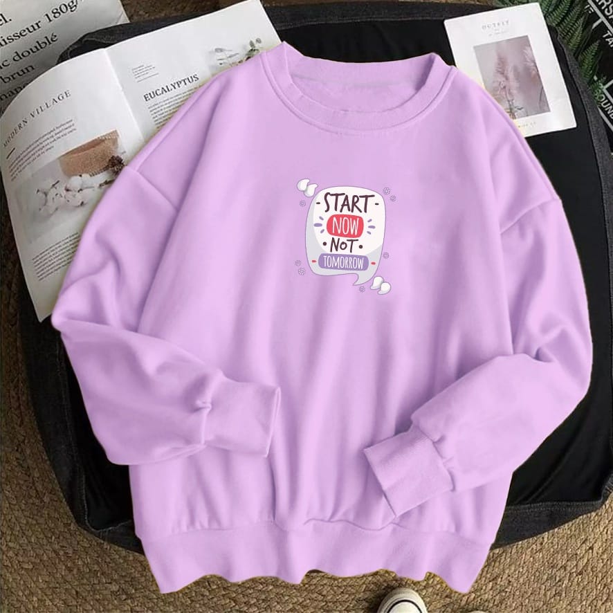 CREWNECK SWEATER WANITA START NOW NOT TOMORROW - ATASAN HALUS TEBAL TERLARIS