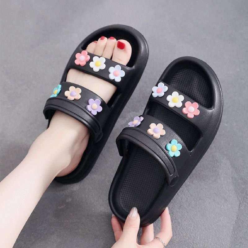 DDS9388 Sandal Rumah Sendal Slop Wanita Fashion Import Flower Ready Jakarta Bisa COD (NO BOX)