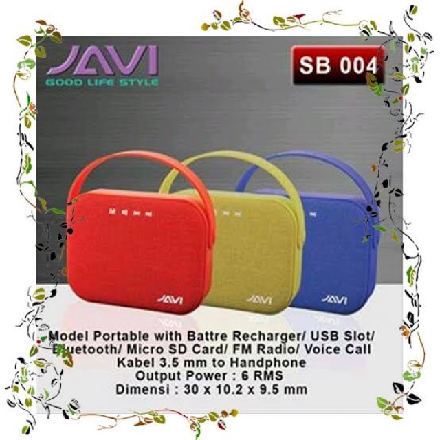 Speaker Jinjing Speaker Tas Bluetooth Javi SB 004 Portabel Speaker Bluetooth