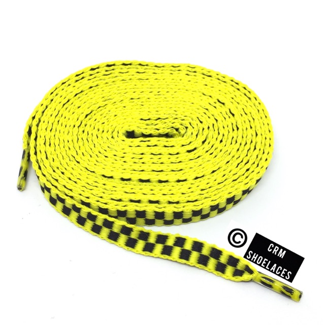 Tali sepatu checkerboard Kuning Hitam 130cm