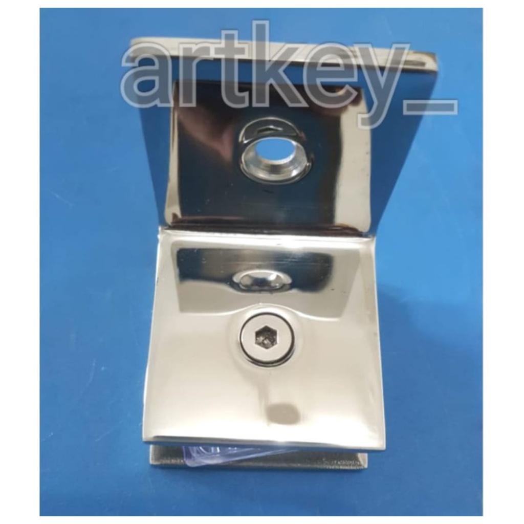 Glass to wall/ Glass Clip Connector/ Penjepit Kaca Stainless Steel