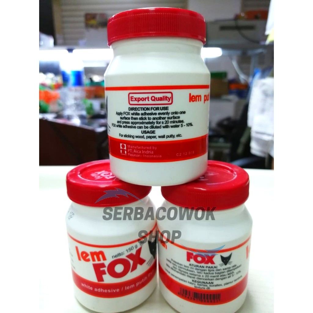 Lem Fox 150 Gr Lem Putih PVAC Bahan Untuk Slime Kertas Kerajinan Tangan Termurah Berkualitas