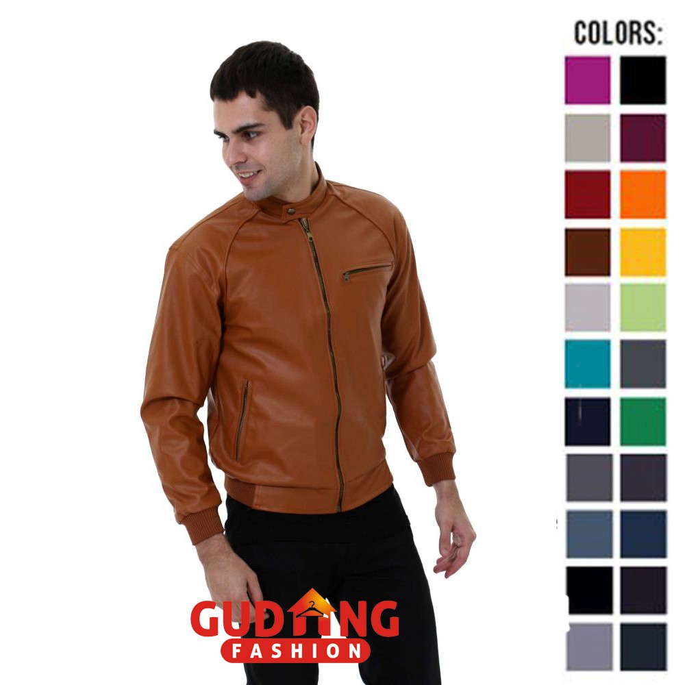 Jaket Casual Kasual Semi Kulit Hitam Coklat - JAK (COMB)