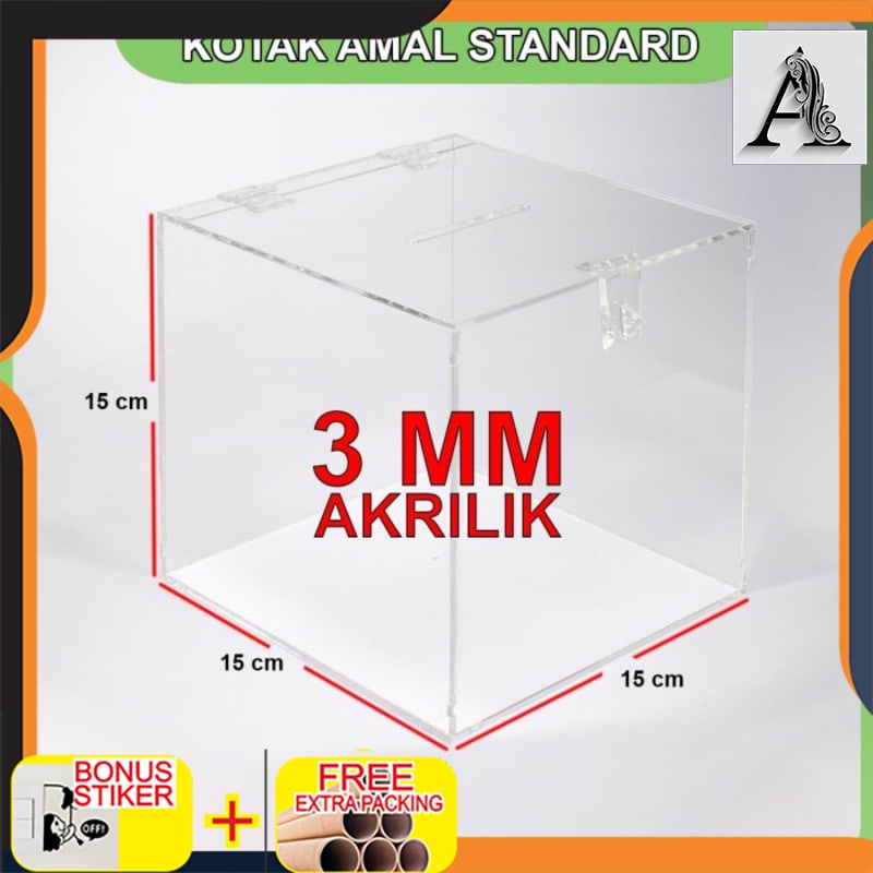 

Terlaris Kotak Amal / Saran Akrilik Ukuran Kecil (15x15x15)