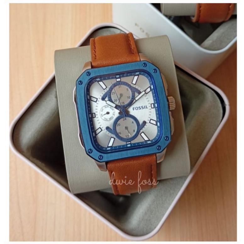 Jam Fossl Inscription Brown Leather Watch BQ2658 Original