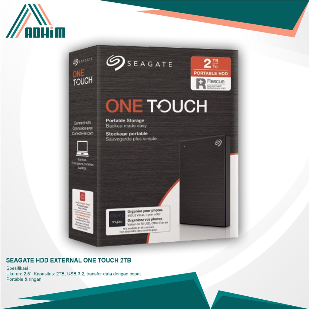 SEAGATE HDD EXTERNAL ONE TOUCH 2TB