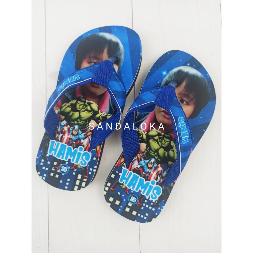 Sandal Print Custom Foto Sendiri Gratis Pakai Nama