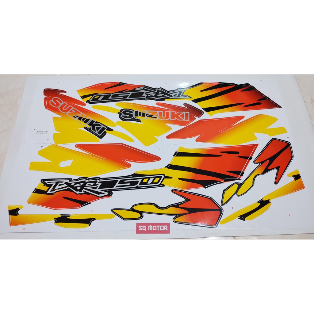 STIKER BODI TXR 150. STRIPING BODY SUZUKI RGR WARNA HITAM (KODE 4 SET BLACK)