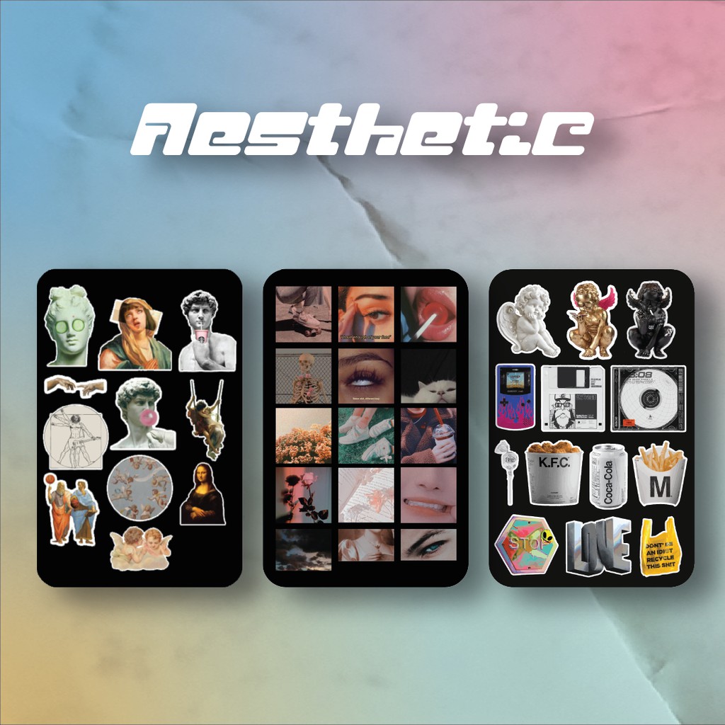 Sticker Aesthetic Pack | Sticker Kiss Cutting Laptop, Koper, & HP | Renaissance & Lo-fi