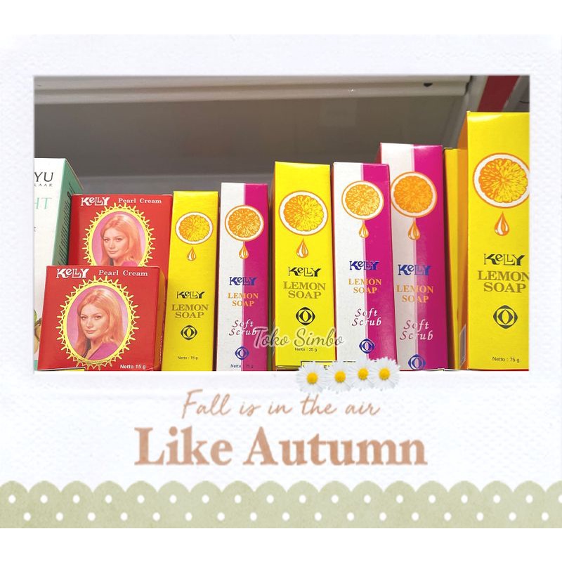 Kelly cosmetics pearl cream sabun cuci muka lemon soap soft scrub BPOM