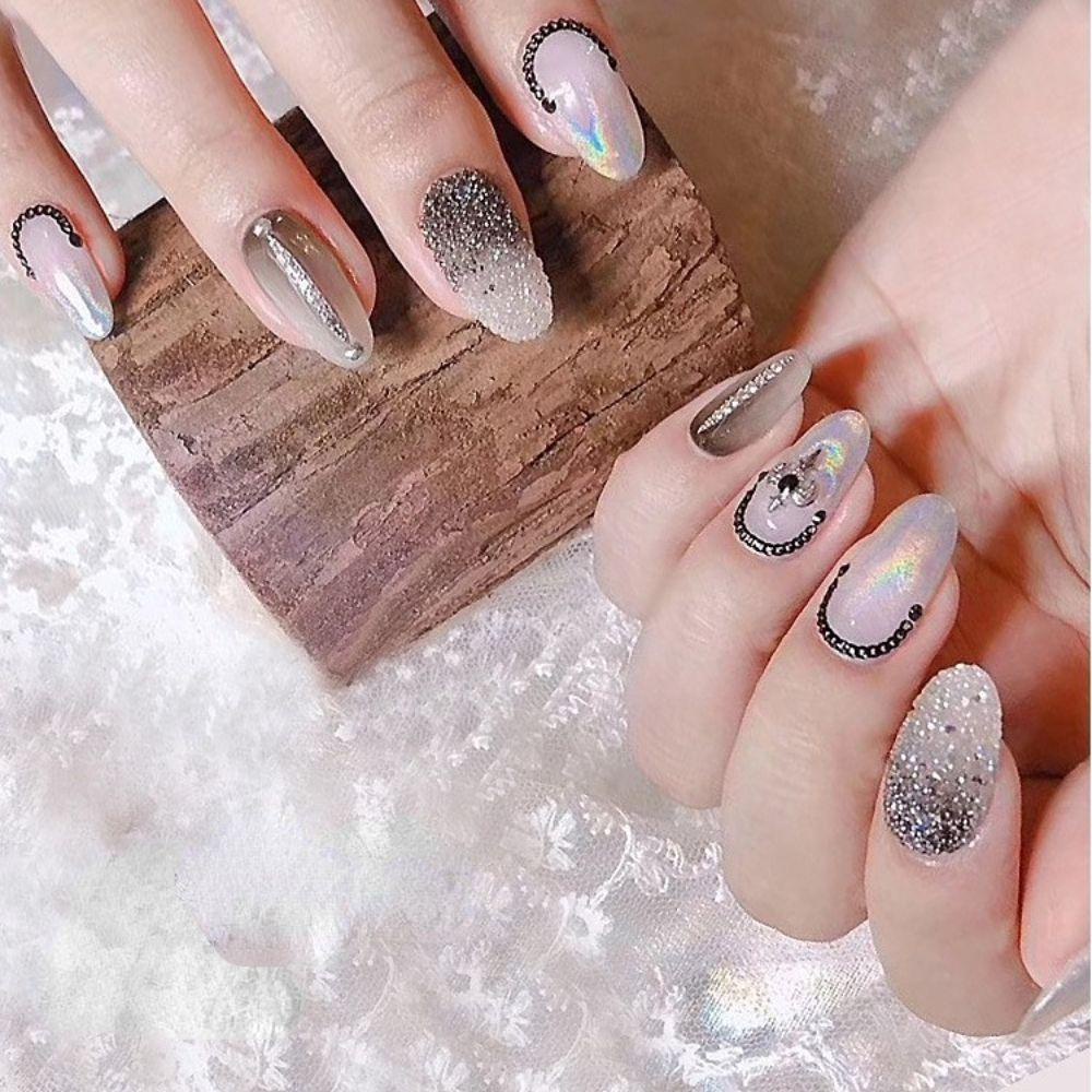 Agustina Nail Art Base Rantai 50cm Gadis Kuku Kecantikan Kuku Salon Hiasan Kuku Dekorasi Kuku