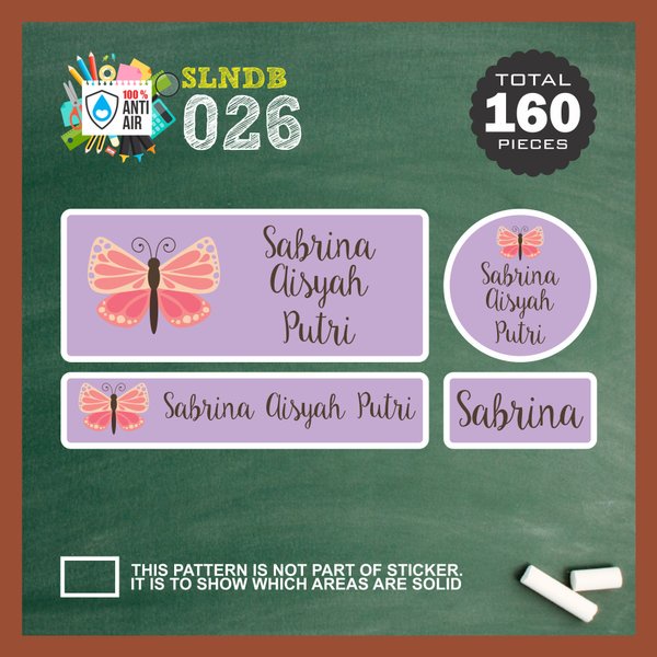 

SLNDB-026 stiker label nama anak sticker anti air waterproof murah princess buku botol minum Limited