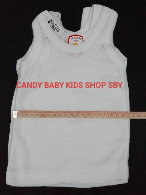 Singlet Hao Hao Hen Hao Kaos Dalam Anak Bayi 18/20 Putih/Warna isi 3pcs Murah Halus