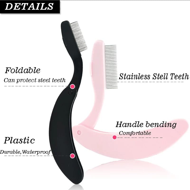 Sisir Lipat / Sisir Bulu Mata /Sisir Alis /Eyelash Comb Lipat Sisir Mascara Mini Lipat Portable-2