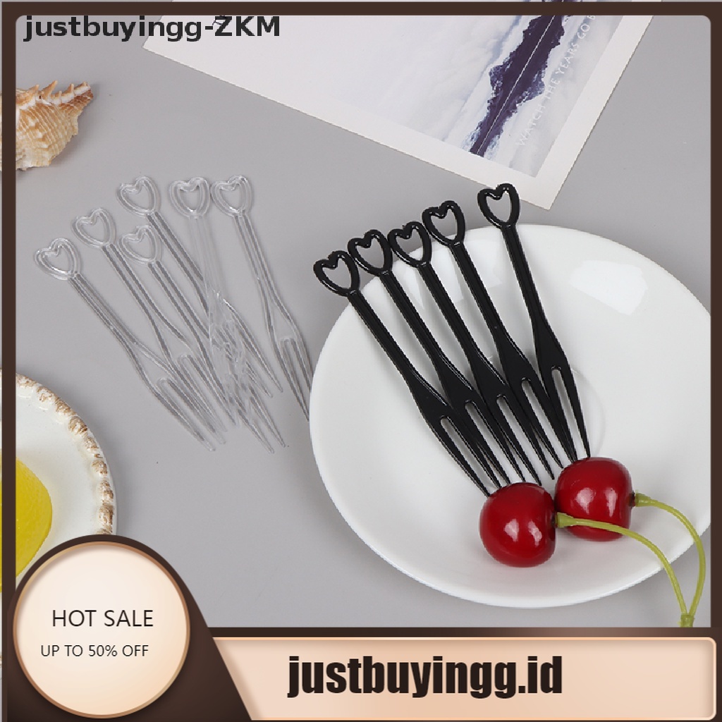 [justbuyingg] 100pcs/bag Fruit Fork Mini Clear Plastic Forks Home Dining Food Cake Fruit Fork [zkm]