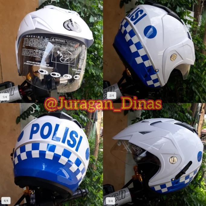 HELM LANTAS POLANTAS POLISI PATWAL DOBEL VISOR Termurah