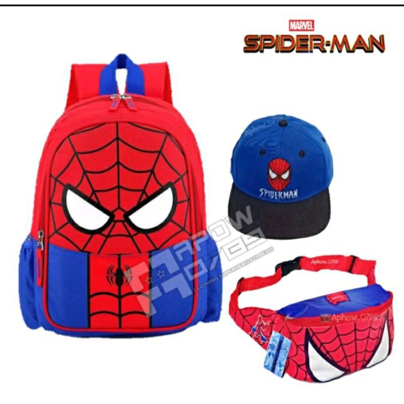 RANSEL 3IN1TAS SEKOLAH ANAK SD TK PAKET KOMPLIT SPIDERMAN/ MOBILE LEGEND