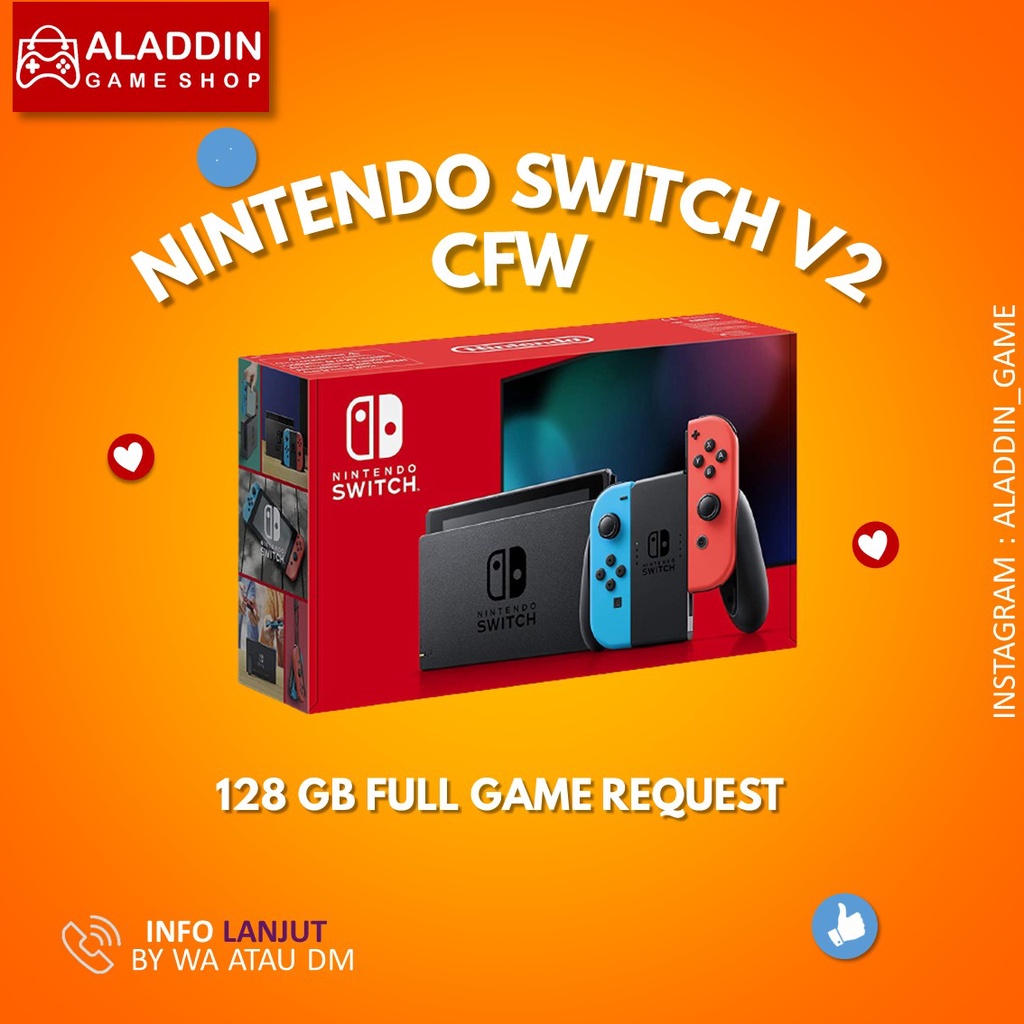 Jual NINTENDO SWITCH V2 NEON CFW SECOND LIKE NEW | Shopee Indonesia