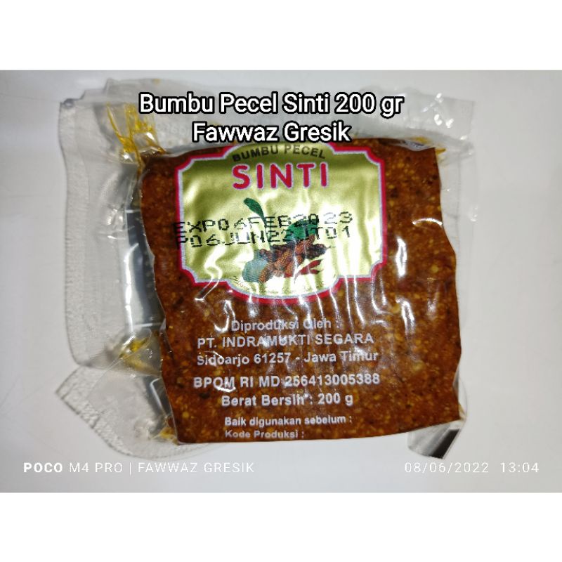 SINTI Bumbu Sambel Pecel 200gr - Bumbu Siap Saji - Bumbu Pecel 200 gr