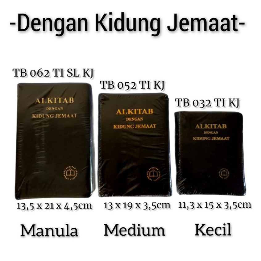 Alkitab Kristen Kidung Jemaat Ukuran Besar Untuk Manula  Lansia TB 062 KJ LAI Protestan Huruf Besar