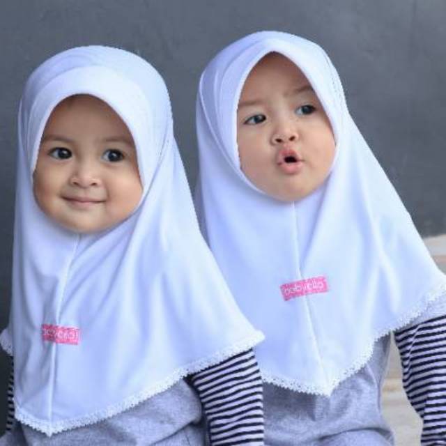 Khimar Najma Bergo Anak Babycila Jilbab Hijab Kerudung Anak Bayi 0-10Tahun Sekolah Merah Abu Putih