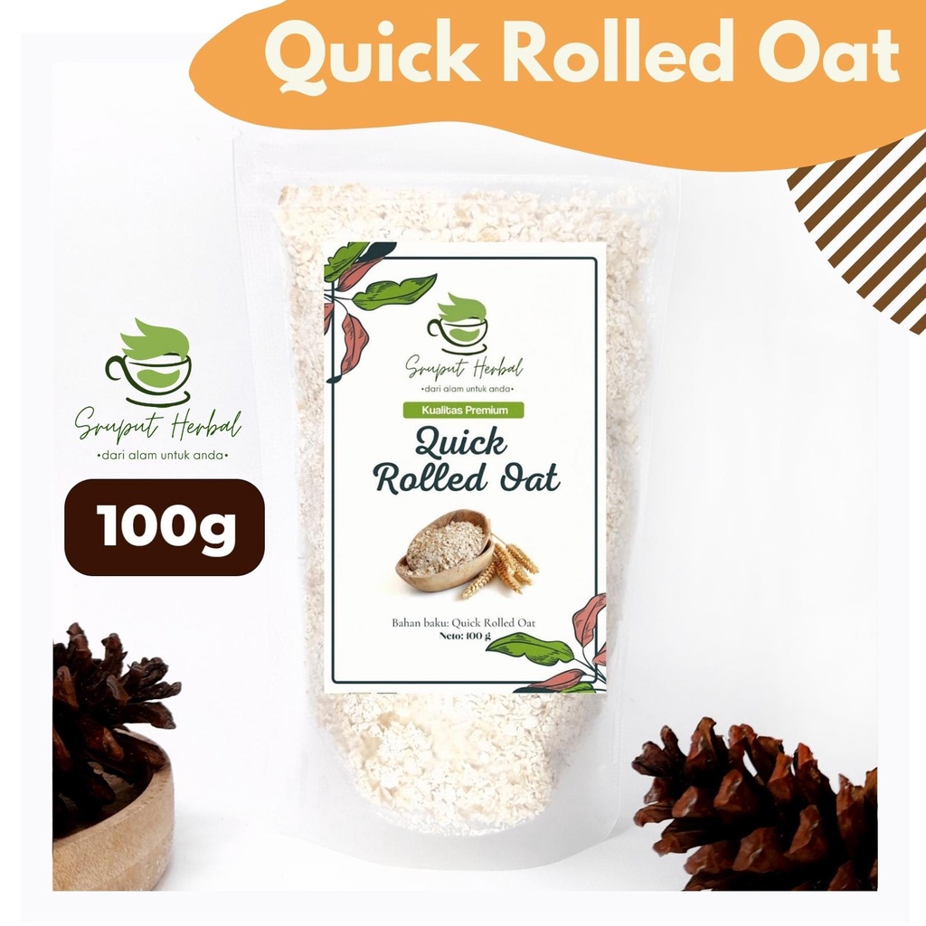 100gr Quick Rolled Oat Roll Oat 100% Premium Berkualitas Sruput Herbal